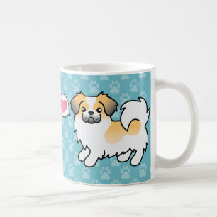 Mug Épagneul tibétain parti-color fauve sablé de dessi