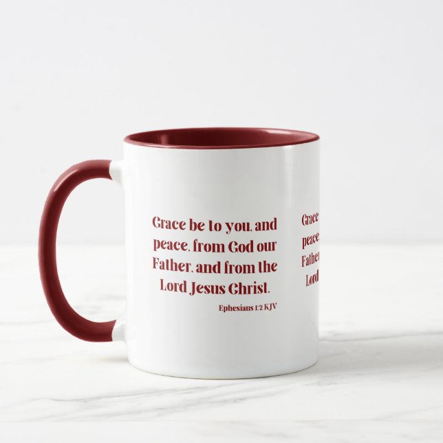 Mug Éphésiens 1:2 KJV Bible Écriture Deux Tons (Gauche)