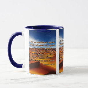 Mug Éphésiens 6:12 KJV Bible Verse Pic Deux Tons