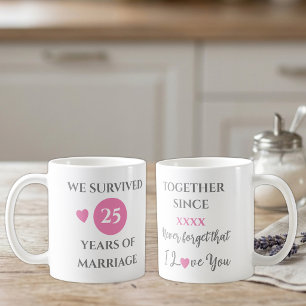Mug Épouse 25 ans de mariage année rose
