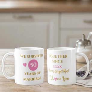 Mug Épouse 50 ans de mariage année rose