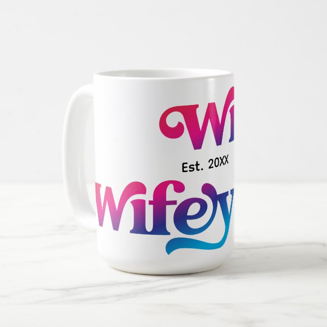 Mug Épouse Couple Anniversaire de Mariage Couleurs Per (Devant gauche)