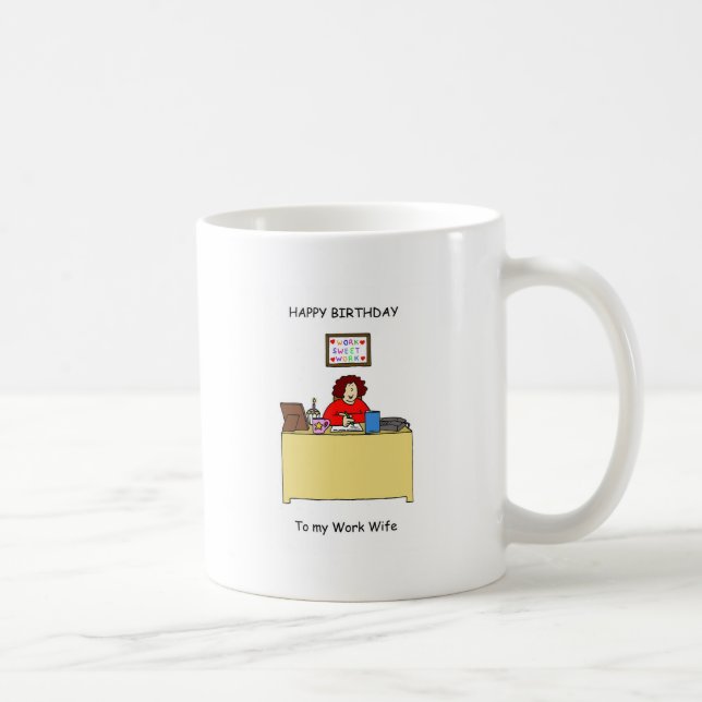 Mug Épouse de travail de joyeux anniversaire (Droite)