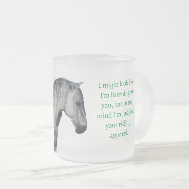 Mug équestre avec Cheval blanc pour l'amoureux du  (Devant droit)