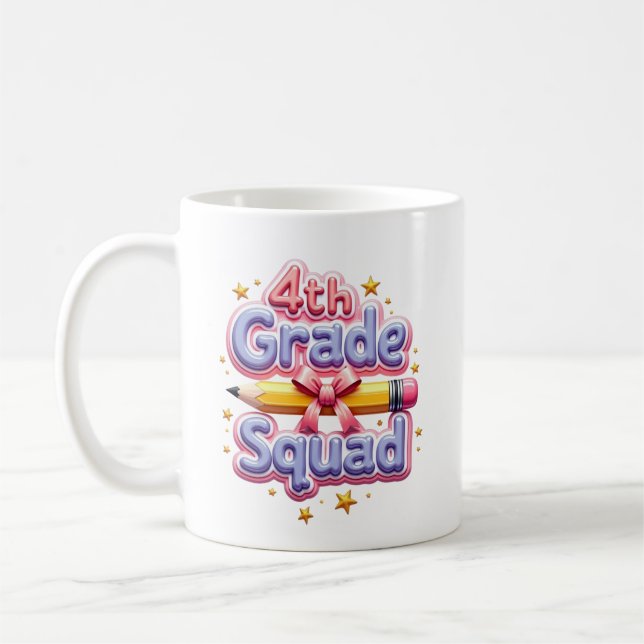 Mug Équipe de 4e année de retour à l'école (Gauche)