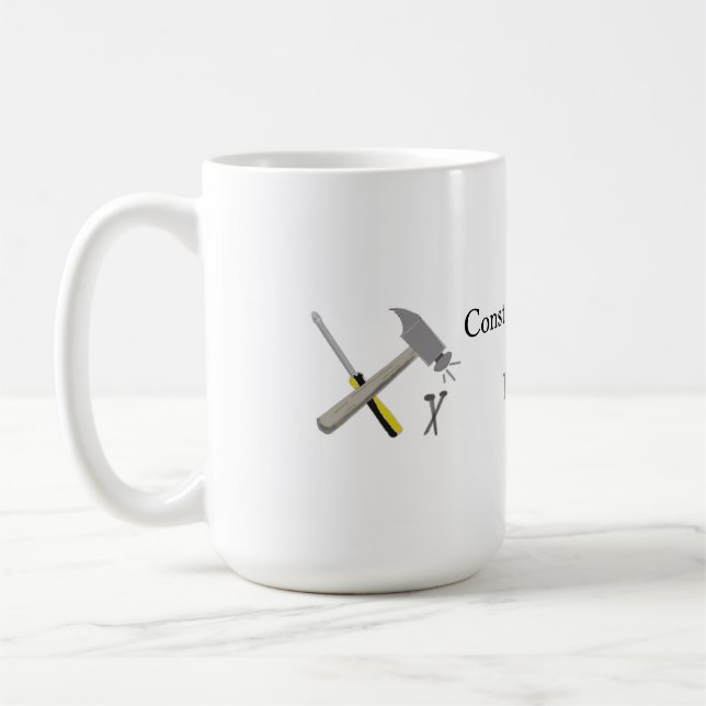 Mug Équipe de construction avec nom (Gauche)