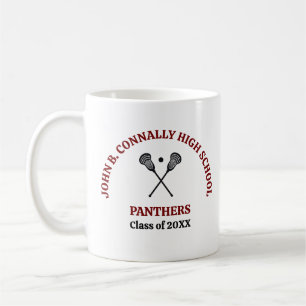 Mug Équipe de crosse de lycée bordeaux personnalisée