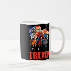 Mug Équipe de drapeau américain de cow-boy chevauchant