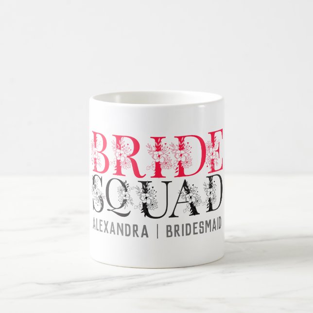 Mug Équipe de mariées | Pink Bachelorte Party Bridesma (Centre)