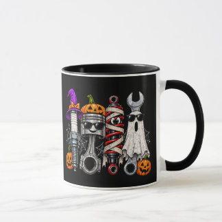 Mug Équipe de mécanicien Halloween Pièces de voiture d