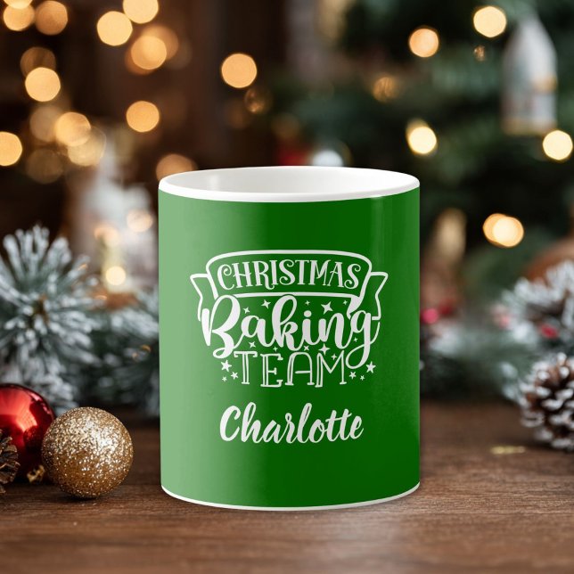 Mug Équipe de pâtisserie de Noël ! (Custom "Christmas Baking Team!" Mug with your Name.)