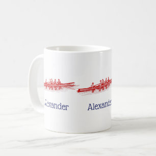 Mug Équipe de rameurs d'aviron rouge Sports nautiques