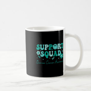 Mug Équipe de soutien super Turquoise Ribbon Cancer ov