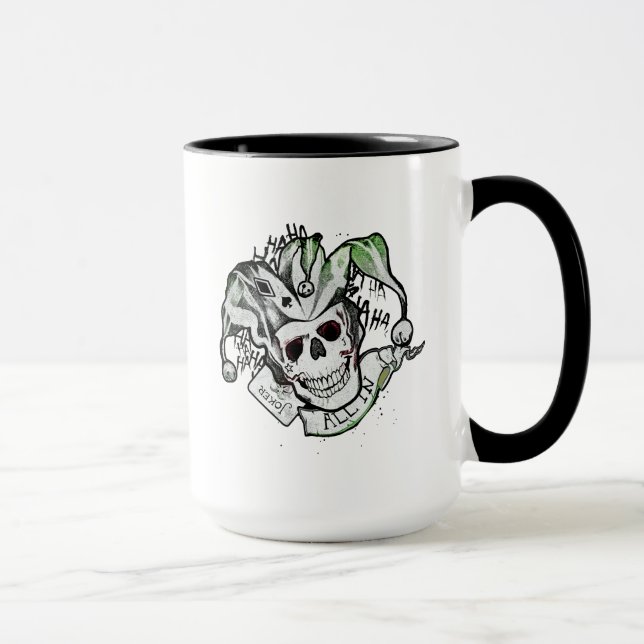 Mug Équipe de suicide | Joker Crull "All In" Tattoo Ar (Droite)