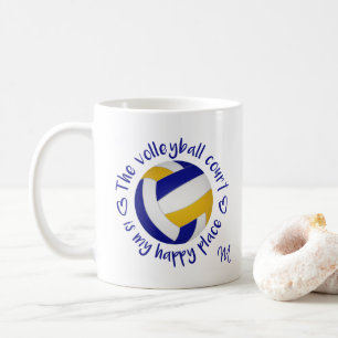 Mug équipe d'or bleu couleurs terrain de volley-ball h