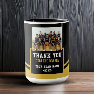 Mug Équipe moderne Nom Photo Entraîneur Merci