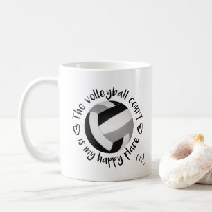 Mug équipe noire grise couleurs volleyball lieu heureu