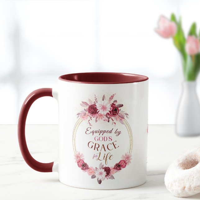 Mug Équipé par le Monogramme Grace de Dieu Pink Gold F (Créateur téléchargé)
