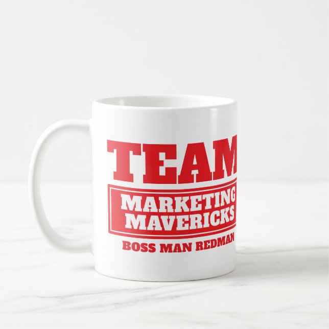 Mug Équipe rouge personnalisez l'équipe et nommez la t (Gauche)