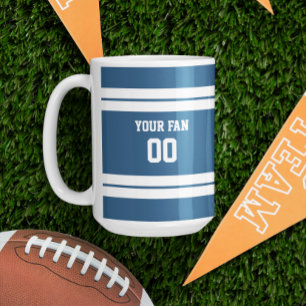 Mug Équipe royale de football bleu et blanc personnali
