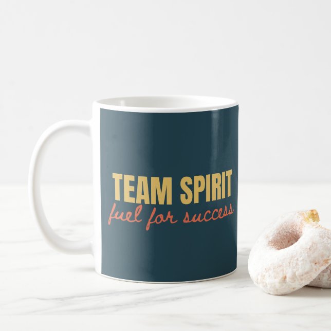 Mug Équipe Spirit Motivational Citation Office Cadeau (Avec donut)