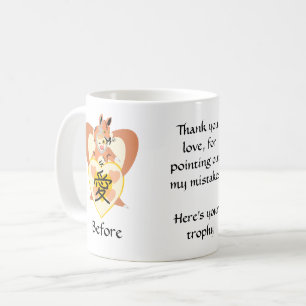 Mug Erreurs de maquillage du matin avant et après le c