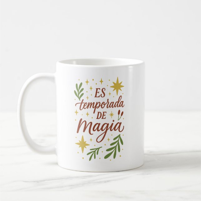 Mug Es Temporada de Magia ✨ | Festive Botanical (Gauche)