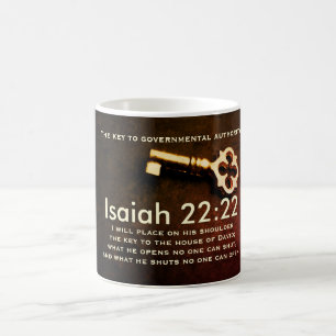 Mug Ésaïe 22:22 Clé de la Maison de David Bible Verse