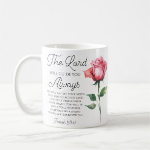 Mug Esaïe 58:11 Écriture biblique Rose unique