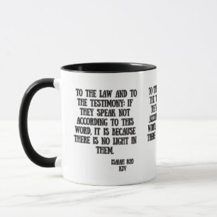 Mug Ésaïe 8:20 KJV Bible Écriture Deux Tons