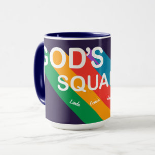 Mug Escadron de personnalisation de Dieu, rétro Rainb