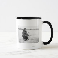 Eskimo Ice Fishing in Nome, Alaska Photographie