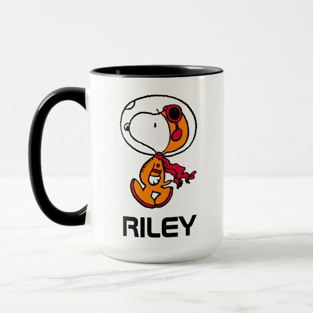 Mug ESPACE | Astronaute de Snoopy | Ajouter Votre Nom (Gauche)