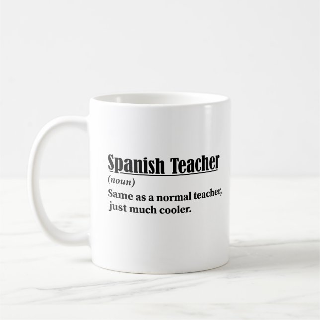 Mug Espagnol Enseignant Drôle Définition (Gauche)