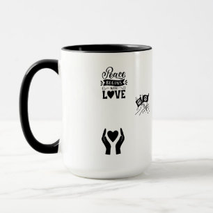 Mug ESPOIR GORGÉE DE PAIX Blanc accent noir Céramique