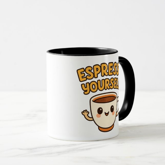 Mug Espresso Vous-Même | Conception sympa et amusante  (Devant droit)