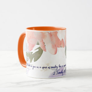 Mug Esprit de puissance aquarelle floral chrétien