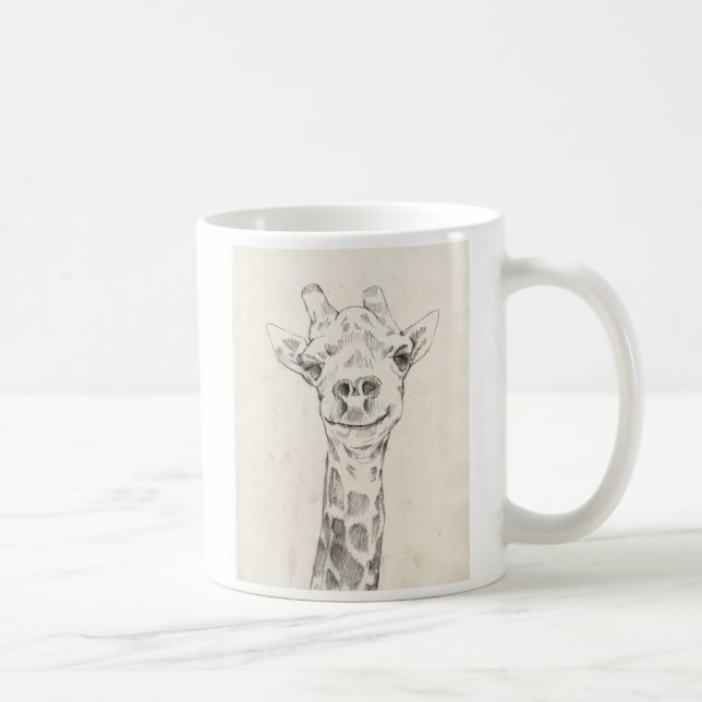 Mug Esquisse de portrait de Giraffe (Droite)