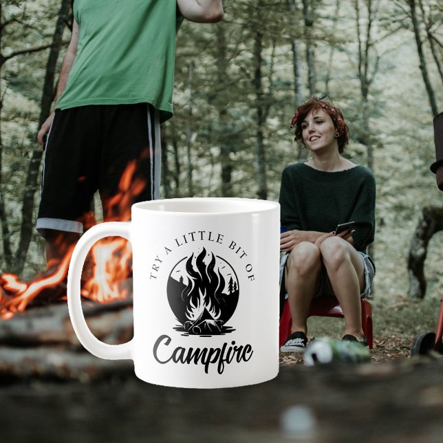 Mug Essayez un peu de Randonnée de feu de camp (Créateur téléchargé)