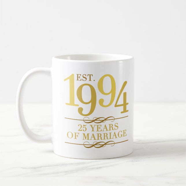 Mug Est. 25e anniversaire du Mariage 1994 (Gauche)