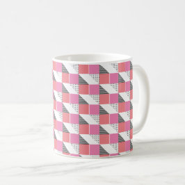 Mug esthétique noir et rose géométrique motif moderne