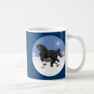 Mug Étalon noir de poney d'épi de trot Gallois