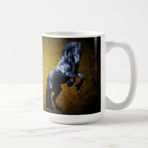 Mug Étalon noir frison/beauté noire, or de cheval