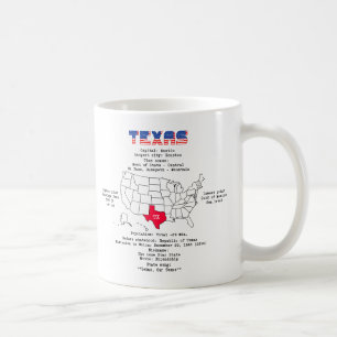 Mug État américain du Texas sur une carte et informati