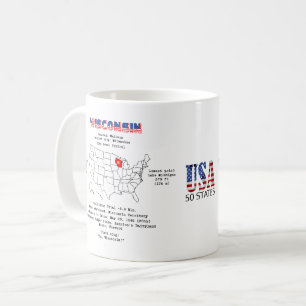 Mug Etat américain du Wisconsin sur une carte et des i