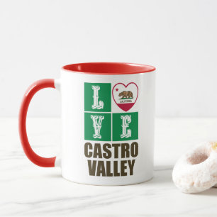 Mug Etat de Californie Drapeau Coeur Castro Valley