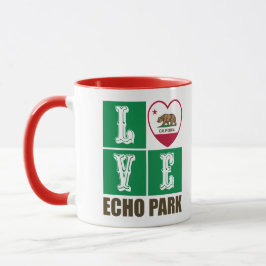 Mug Etat de Californie Drapeau Heart Echo Park