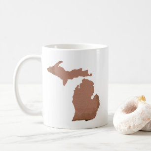 Mug État de Silhouette de cuivre du Michigan