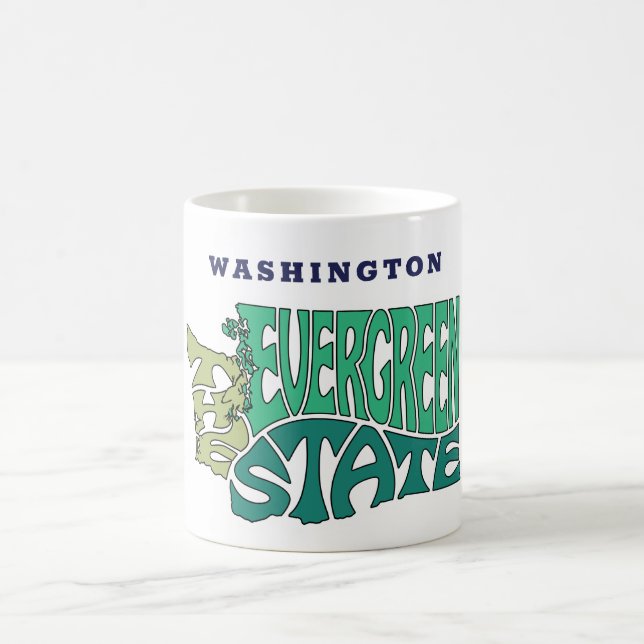Mug État de Washington Pseuname Word Art (Centre)