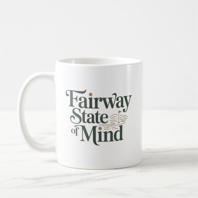 Mug État d'esprit Fairway Minimal Retro Golf Lifestyle (Gauche)